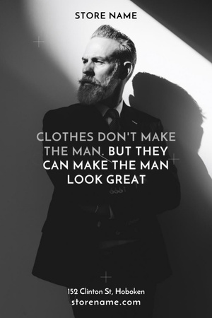 Modèle de visuel Businessman Wearing Suit in Black and White - Invitation 6x9in