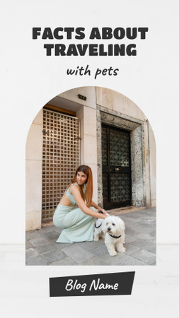 Template di design Young Woman Walking on City Street with Small Cute Dog Instagram Video Story