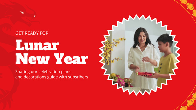 Lunar New Year Celebration With Decorations Full HD video Design Template