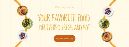 Modèle de visuel Meal Kit Delivery Services - Facebook cover
