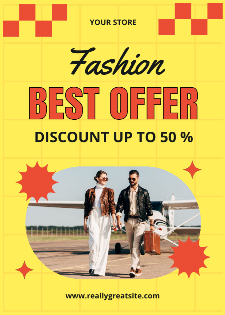 Best Fashion Offer Layout with Photo Flayer Design Template