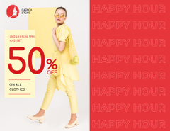 Lovely Clothes Store Sale Offer With Yellow Outfit