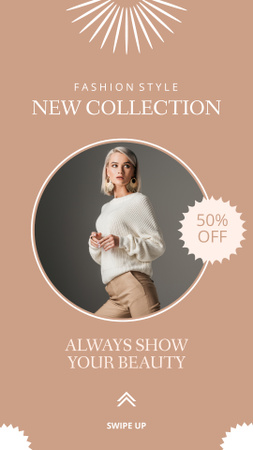 New Female Fashion Clothes Collection Offer Instagram Story Design Template
