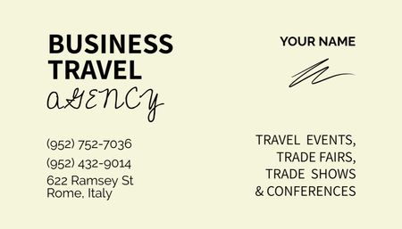 Travel Agency Ad with Street Old Buildings Business Card US Design Template