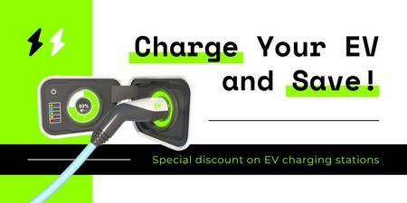 Platilla de diseño Gas Best Offer on Charging Station Services with Latest Equipment Twitter