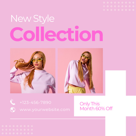 New Stylish Items from Pink Collection Instagram AD Design Template