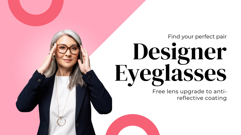 Offer of Glasses with Anti-Reflective Lenses Title 1680x945px Design Template
