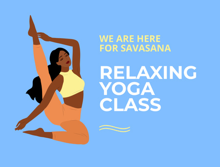 Relaxing Yoga Class Announcement Postcard 4.2x5.5in Design Template