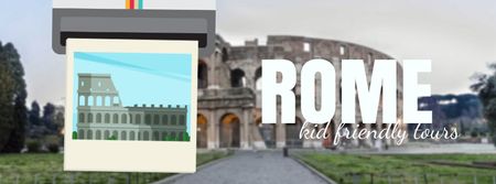 Meet In Ancient Rome in famous Places Facebook Video cover Modelo de Design