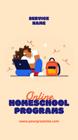 Online Homeschool Programs Ad with Student Instagram Video Story Design Template