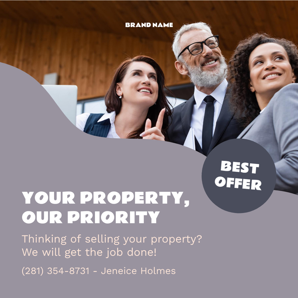 Modèle de visuel Your Property Our Priority - Instagram AD