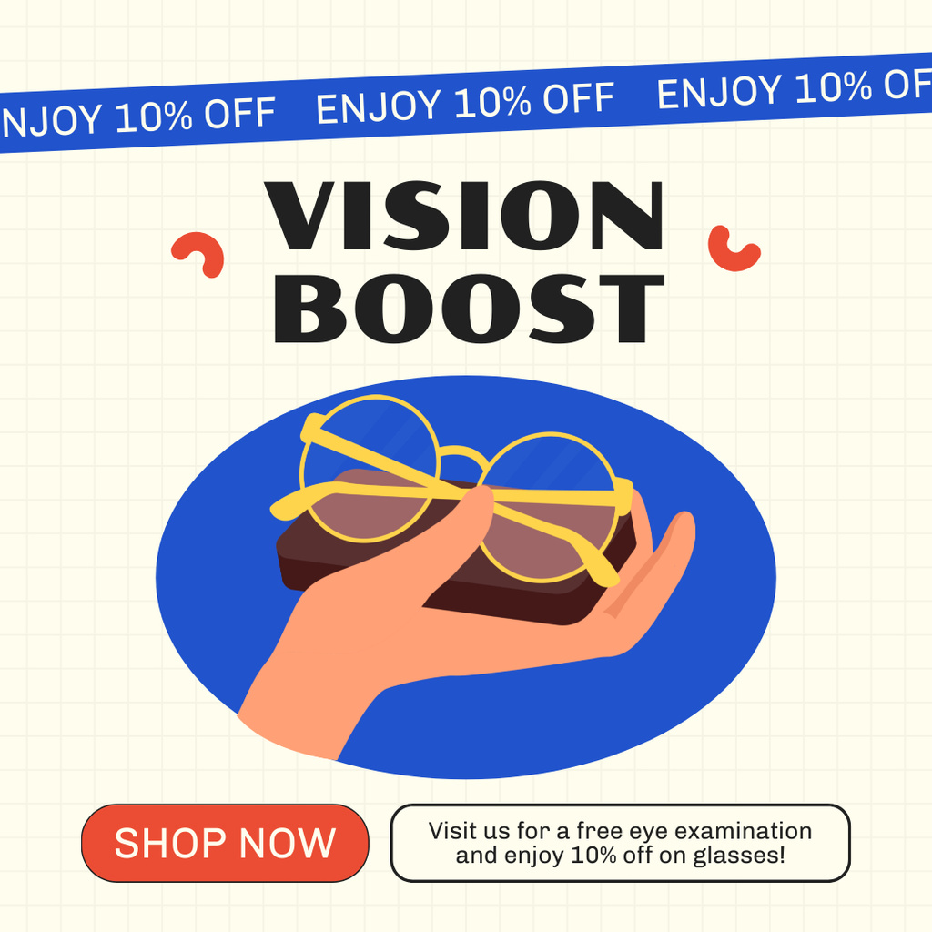 Vision Boost Offer with Nice Discount Instagram Πρότυπο σχεδίασης