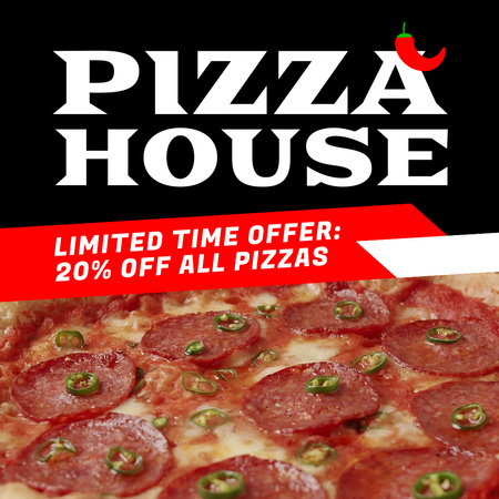Pizza Satış Teklifi ile Geleneksel Pizzeria Animated Post Tasarım Şablonu