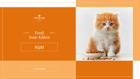 Modèle de visuel Cute Cat with Bowl - Presentation Wide