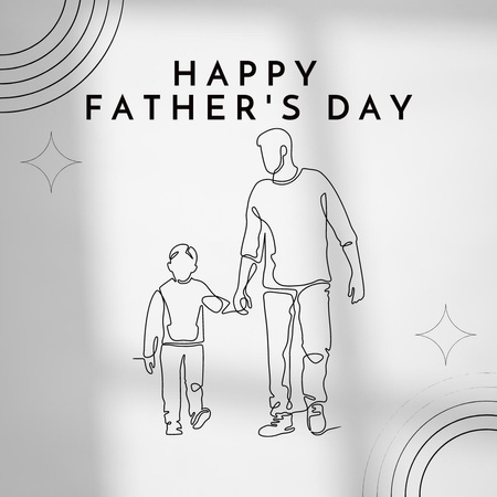 Warmest Father's Day Greetings with Sketch Instagram Design Template