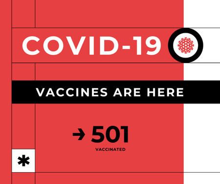 Ontwerpsjabloon van Facebook van aankondiging van vaccinatie tegen het coronavirus