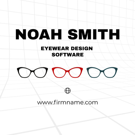 Advertising Online Glasses Store Square 65x65mm Modelo de Design
