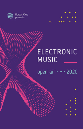 Electronic Music Festival Digital Pattern Flyer 5.5x8.5in Design Template