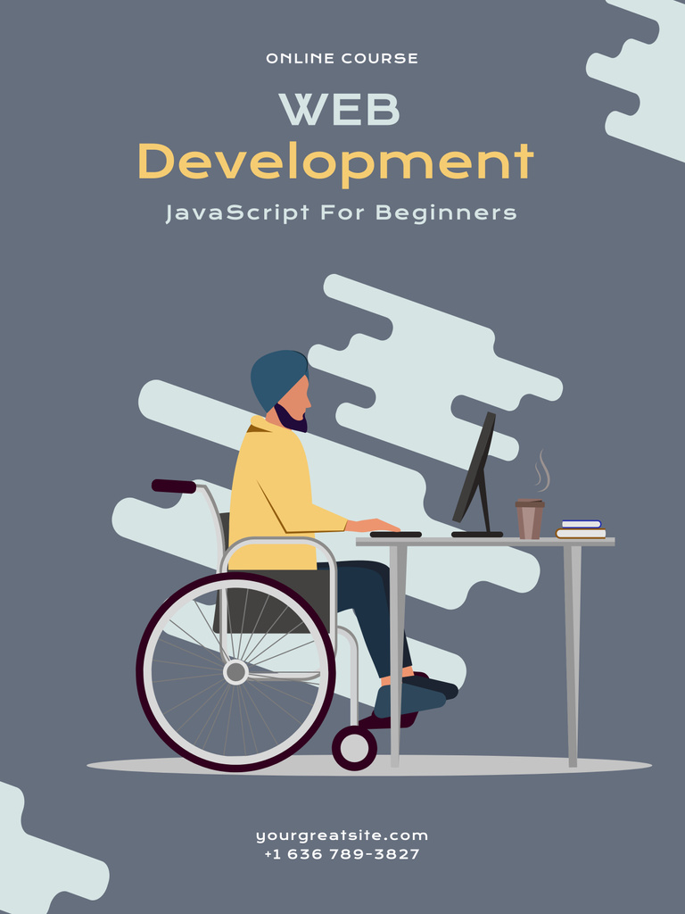 Web Development Courses Ad on Grey Poster 36x48in tervezősablon