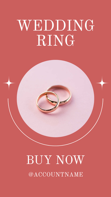 Designvorlage Wedding Ring Sale Ad in Pink für Instagram Story