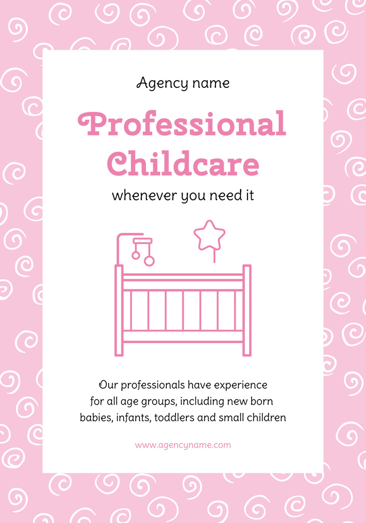 Caring Nanny Service Announcement Poster 28x40in Design Template
