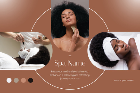 Advertisement for Women's Spa Salon Mood Board Design Template