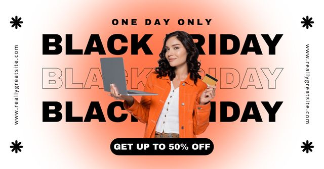 Ontwerpsjabloon van Facebook AD van Black Friday Online Sale Promotion