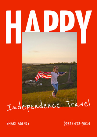 USA Independence Day Tours Offer Poster Design Template