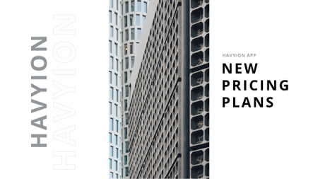 Plantilla de diseño de Nuevos planes de precios con edificios de la ciudad Presentation Wide 