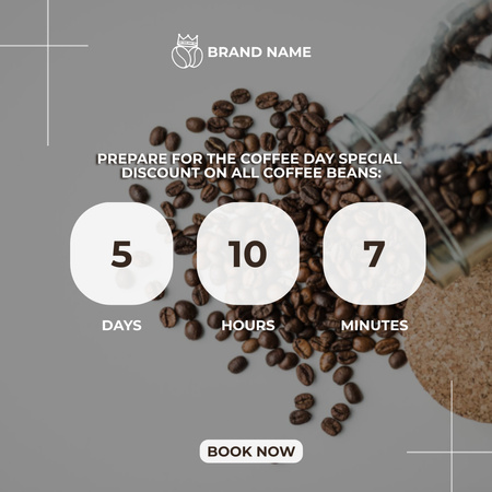 Coffee Day Discount on All Coffee Beans Instagram Design Template
