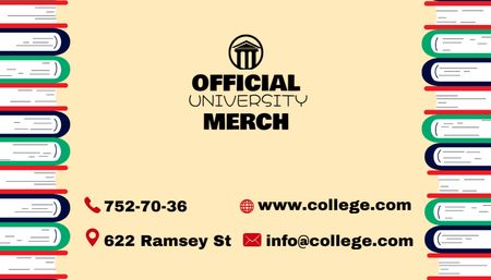 University Official Merchandise Advertisement Business Card US Design Template