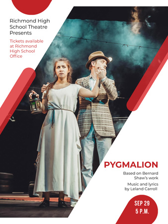 Divadelní pozvaní herci v představení Pygmalion Poster US Šablona návrhu