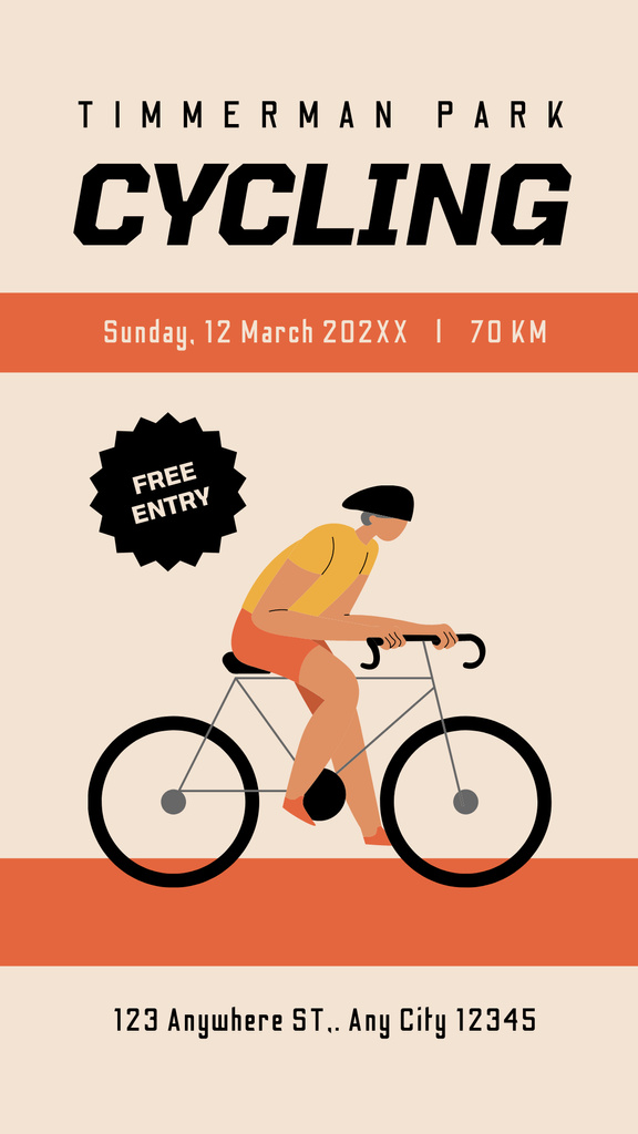 Cycling Event in City Park Instagram Story Tasarım Şablonu