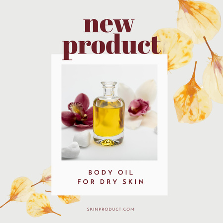 Body Oil for Dry Skin Sale Offer Instagram Design Template