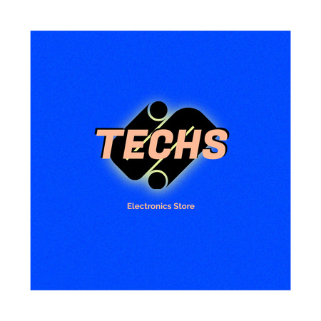 Modern Electronics Store Emblem Logo 1080x1080px tervezősablon