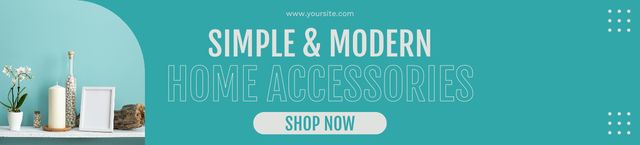 Simple and Modern Home Accessories Green Ebay Store Billboard Πρότυπο σχεδίασης