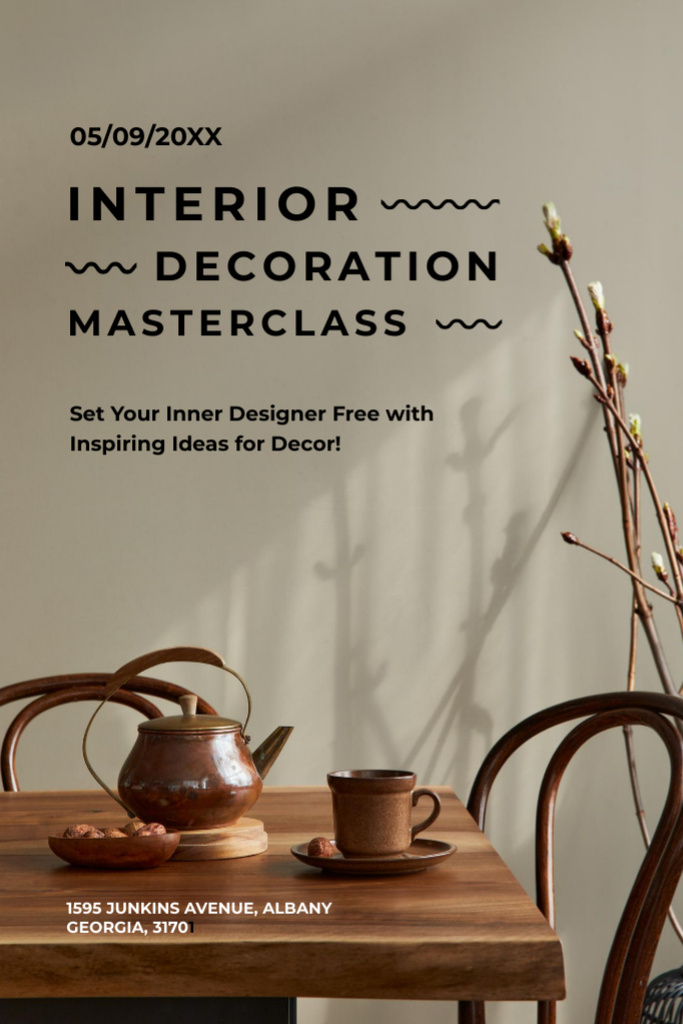 Interior decoration masterclass with Sofa in red Invitation 6x9in Design Template