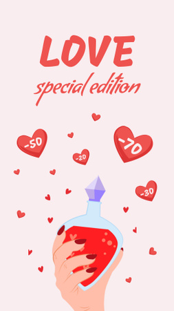 Ontwerpsjabloon van Instagram Story van Perfume Ad on Valentine's Day