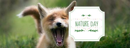 Nature Day Announcement with Cute Fox Facebook cover tervezősablon