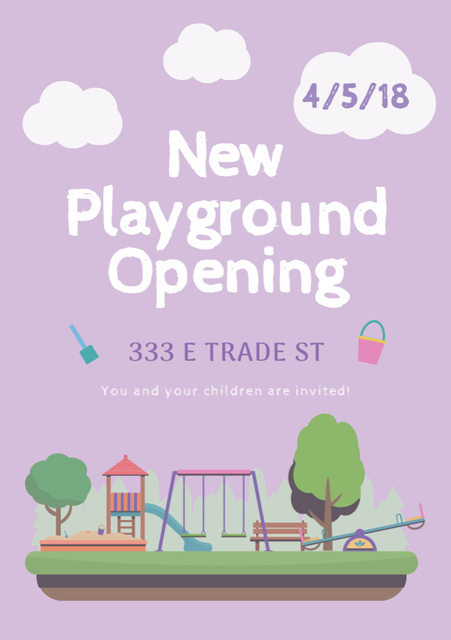 Kids Playground Opening Announcement Flyer A5 Design Template