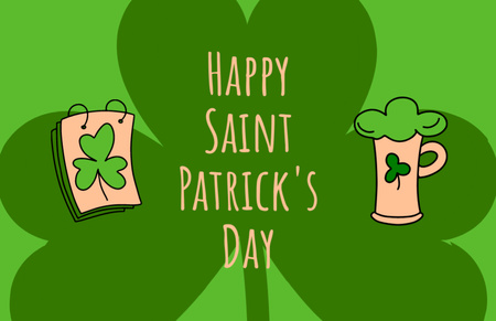 Ontwerpsjabloon van Thank You Card 5.5x8.5in van Happy St. Patrick's Day met bier en kalender