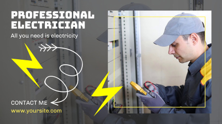 Highly Experienced Electrician Checking System Full HD video tervezősablon