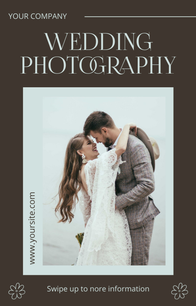 Wedding Photography Offer with Couple in Boho Style Hugging IGTV Cover – шаблон для дизайну