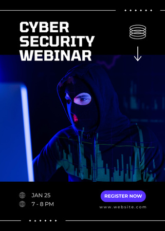 Cyber Security Webinar Announcement Flayer Tasarım Şablonu