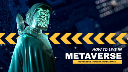 Metaverse Blue and Yellow Youtube Thumbnail Design Template