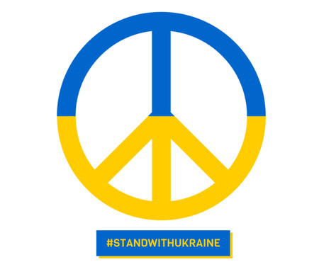Plantilla de diseño de señal de paz con bandera de ucrania colores Facebook 