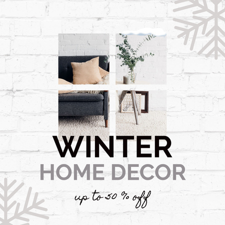 Home interior decor winter sale Instagram ADデザインテンプレート