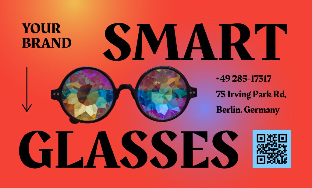 New Brand Smart Glasses Business Card 91x55mm tervezősablon