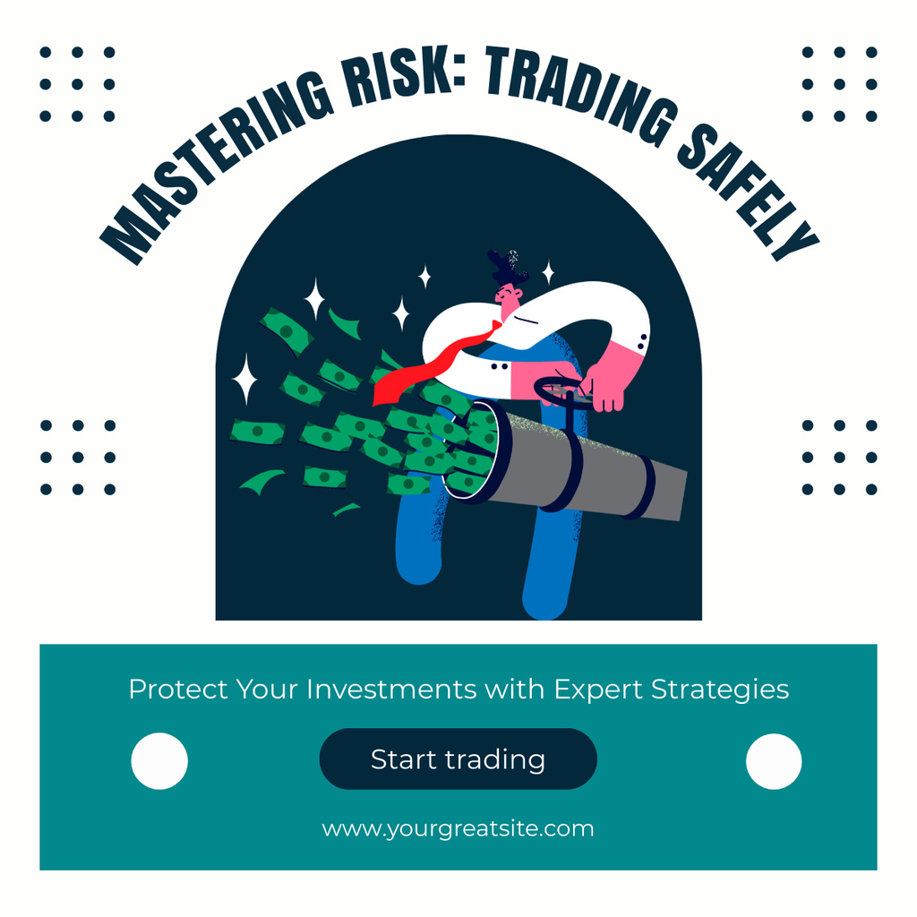 Stock Trading Training Without Risks LinkedIn postデザインテンプレート