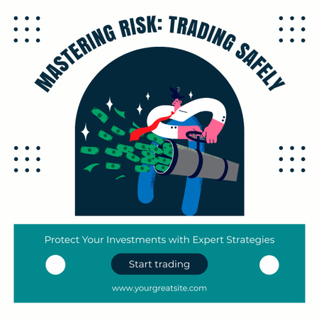 Stock Trading Training Without Risks LinkedIn post Design Template